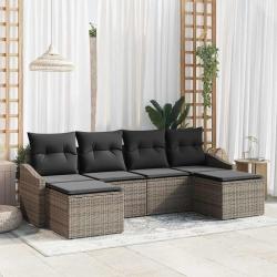 Ensemble de salle &agrave; manger pour avec coussin 6 pcs Gris