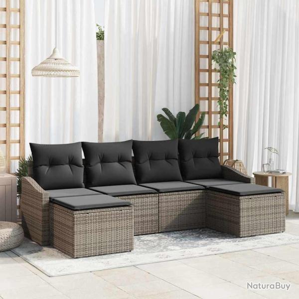 Ensemble de salle � manger pour avec coussin 6 pcs Gris