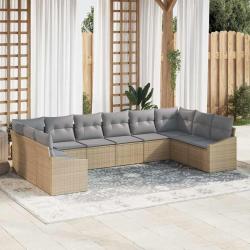 Ensemble de canap&eacute; de 10 pcs Beige et Gris clair