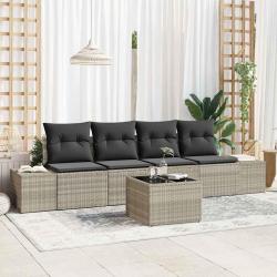 Ensemble de canap&eacute; de 5 pcs Gris clair et gris fonc&eacute;