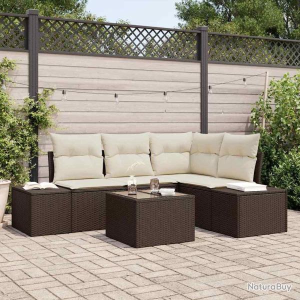 Ensemble de canap� de Marron et Cr�me polyrotin