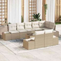 Ensemble de canap&eacute; de Beige et cr&egrave;me Poly rotin