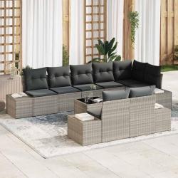 Ensemble de canap&eacute; de Gris clair Poly rotin