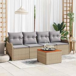 Ensemble de canap&eacute; de 5 pcs Beige et Gris clair