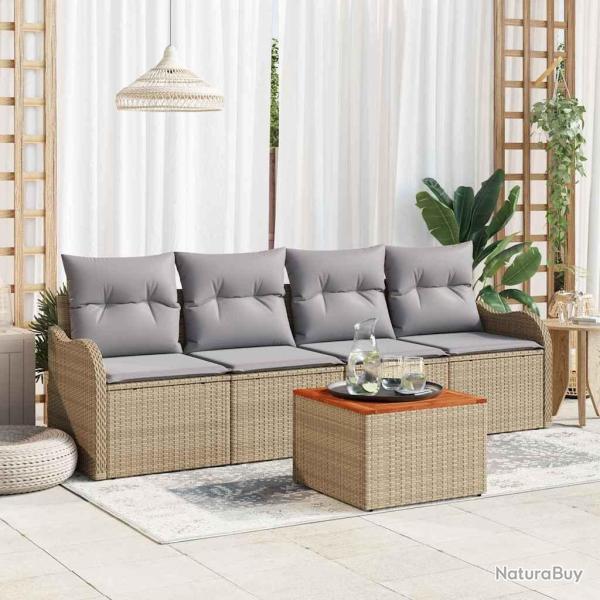 Ensemble de canap� de 5 pcs Beige et Gris clair