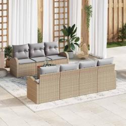 Ensemble de canap&eacute; de 8 pcs Beige et Gris clair