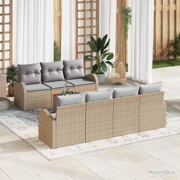 Ensemble de canap� de 8 pcs Beige et Gris clair