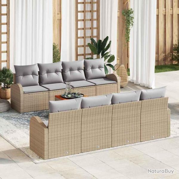 Ensemble de canap� de 9 pcs Beige et Gris clair