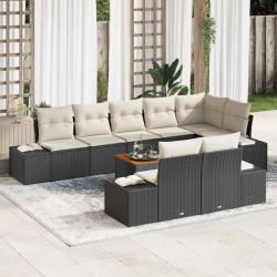 Ensemble de canap&eacute; de avec stockage 9 pcs Noir et blanc