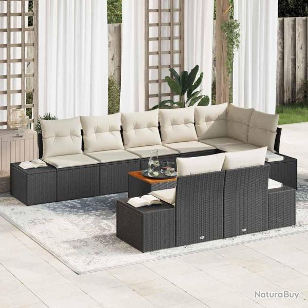 Ensemble de canap� de avec stockage 9 pcs Noir et blanc