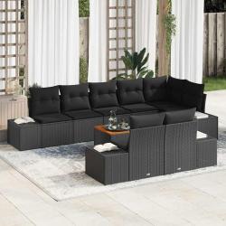 Ensemble de canap&eacute; de avec stockage 9 pcs Noir