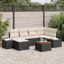 Ensemble de canap&eacute; de 7 pcs Noir et blanc