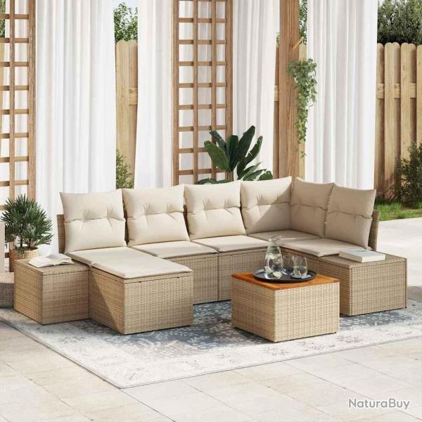 Ensemble de canap� de 7 pcs Beige et blanc