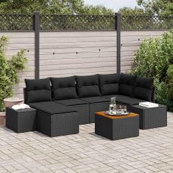Ensemble de canap&eacute; de 7 pcs Noir