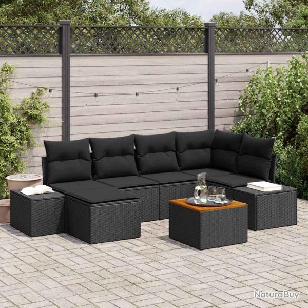 Ensemble de canap� de 7 pcs Noir
