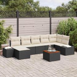 Ensemble de canap&eacute; de 8 pcs Noir et blanc