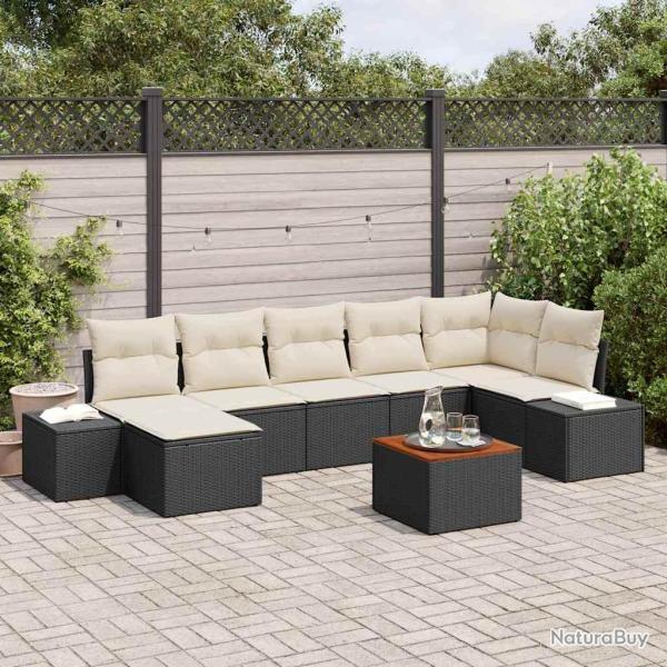 Ensemble de canap� de 8 pcs Noir et blanc