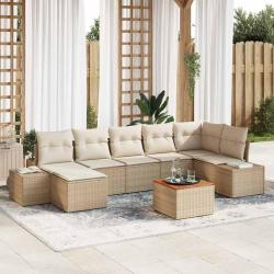 Ensemble de canap&eacute; de 8 pcs Beige et blanc