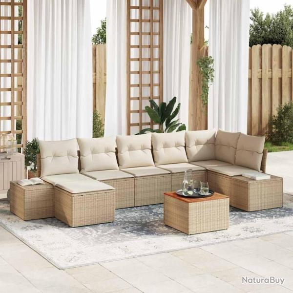 Ensemble de canap� de 8 pcs Beige et blanc