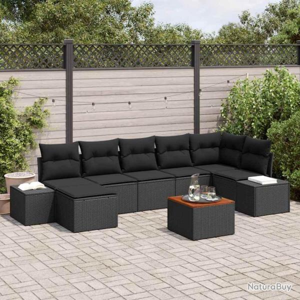 Ensemble de canap� de 8 pcs Noir