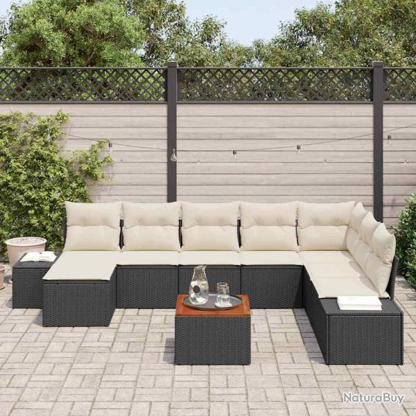 Ensemble de canap� de 9 pcs Noir et blanc