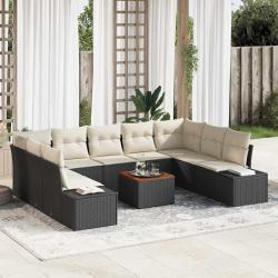 Ensemble de canap&eacute; de avec stockage 10 pcs Noir et blanc