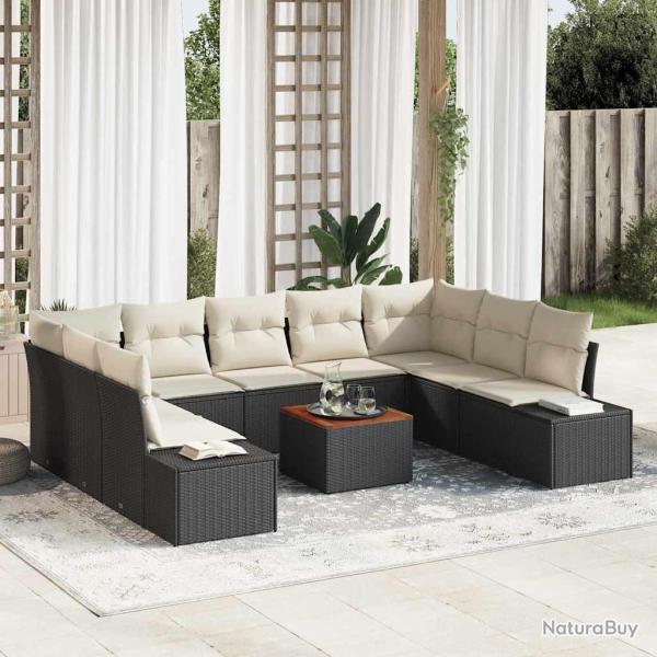Ensemble de canap� de avec stockage 10 pcs Noir et blanc