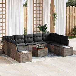 Ensemble de canap&eacute; de avec stockage 10 pcs Gris