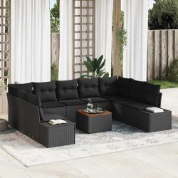 Ensemble de canap&eacute; de avec stockage 10 pcs Noir