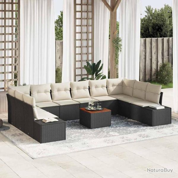 Ensemble de canap� de avec stockage 11 pcs Noir et blanc