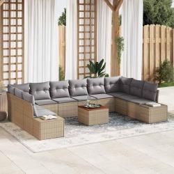 Ensemble de canap&eacute; de 11 pcs beige et gris clair