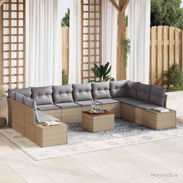 Ensemble de canap� de 11 pcs beige et gris clair
