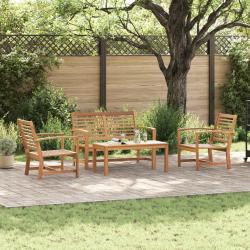 Ensemble de canap&eacute; de 4 pcs Naturel Bois de teck massif