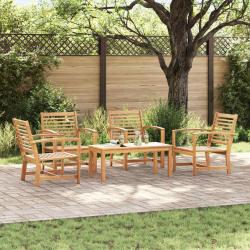 Ensemble de canap&eacute; de 5 pcs Naturel Bois de teck massif