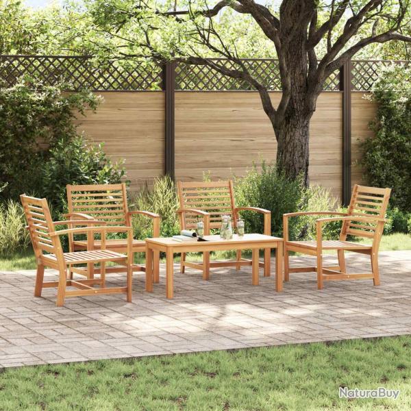 Ensemble de canap� de 5 pcs Naturel Bois de teck massif