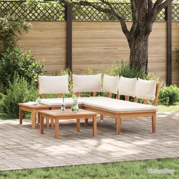Ensemble de canap� de 4 pcs Marron et Cr�me