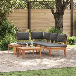 Ensemble de canap&eacute; de 4 pcs Marron et gris
