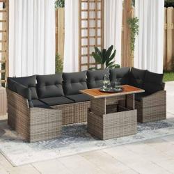 Ensemble de canap&eacute; de avec stockage 8 pcs Gris