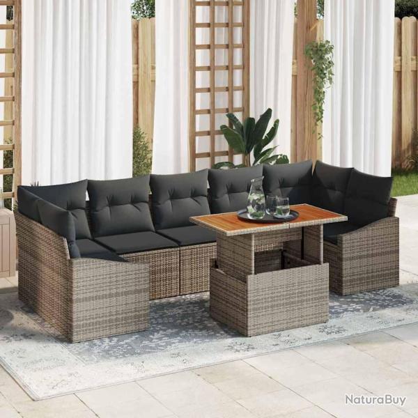 Ensemble de canap� de avec stockage 8 pcs Gris