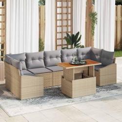 Ensemble de canap&eacute;s, 8 pi&egrave;ces, beige et gris clair
