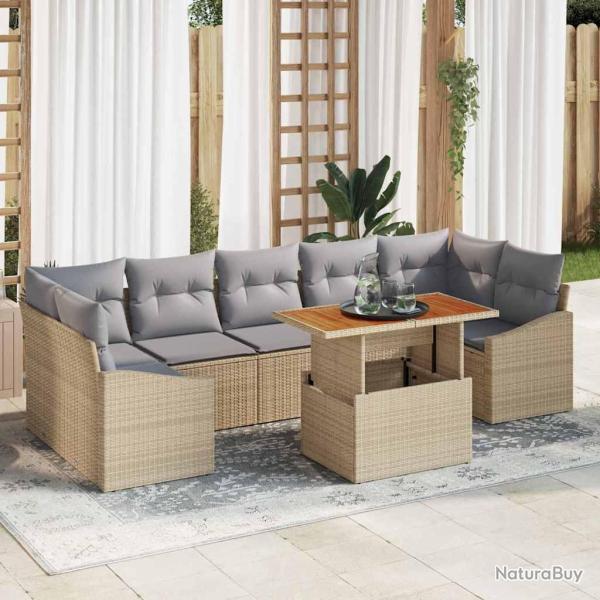 Ensemble de canap�s, 8 pi�ces, beige et gris clair