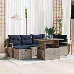 Ensemble de canap&eacute; de avec coussin 7 pcs polyrotin