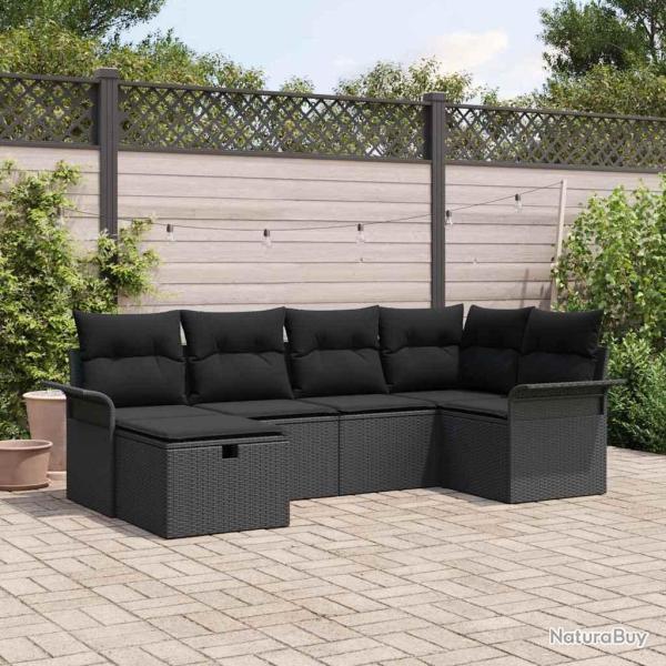 Ensemble de canap� de avec coussin 6 pcs Poly rotin