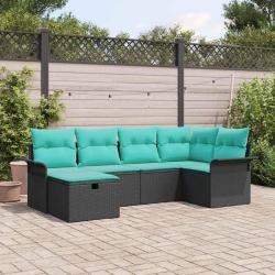 Ensemble de canap&eacute; de avec coussin 6 pcs Poly rotin