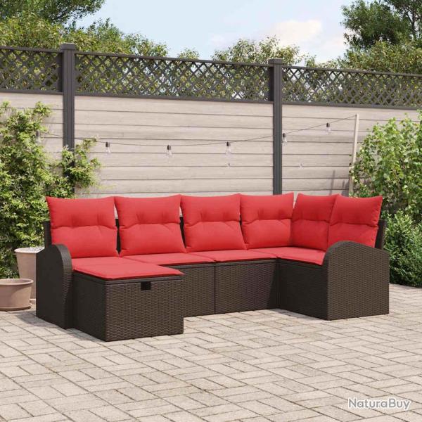 Ensemble de canap� de 6 pcs Marron polyrotin