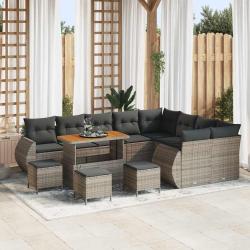 Ensemble de canap&eacute; de 13 pcs Gris polyrotin
