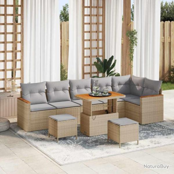 Ensemble de canap� de 9 pcs Beige polyrotin