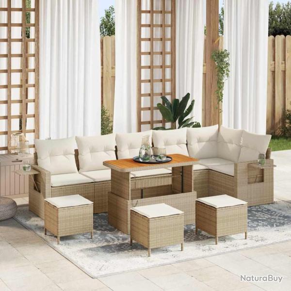 Ensemble de canap� de 12 pcs Beige et cr�me polyrotin