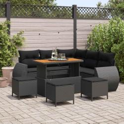 Ensemble de canap&eacute; de 9 pcs 8-Nombre de places Noir
