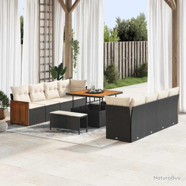 Ensemble de canap� de Noir et Cr�me 231 x 224 x 85 cm